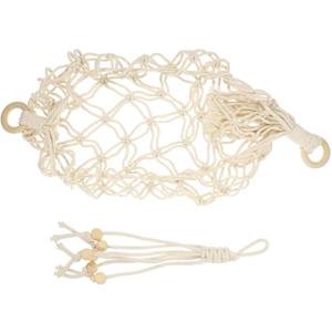 DOITOOL Elegant Handwoven Cotton Rope Hanging Fruit Net Basket Multi-Functional Vegetable Storage Basket for Kitchen Decor