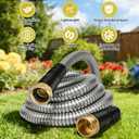 200 ft Stainless Steel Garden Hose - 2026 New Upgraded Metal Water hose - Flexible Water Hoses Pipes with Latex Core, 3/4" Solid Brass Connector - No-Expandable Watering Garden Hoses