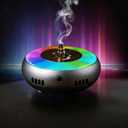 Electric Incense Burner & Essential Oil Diffuser with 5 Modes Smart Flameless Temperature Control Heat - CNC Alu, with RGB Light for Home, Yoga, Meditation, Car with 1 Small Box of Agarwood Chips