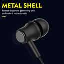 Simple Wired Earbuds, in-Ear Headphones with Built-in Microphone, Easy Carry Earphones for School, College, Daily Commute - for Men and Women
