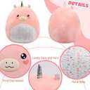 20-Inch Large Unicorn Plush Pillow with Floral Belly Cute Soft Hugging Plush Toy Jumbo Stuffed Animal Birthday Gift for Girls Kids Adults, Pink