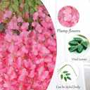200 Pack Pink Wisteria Hanging Flowers,Fake Hanging Wisteria Flowers Garland for Decoration (3.6 Ft/Pcs)