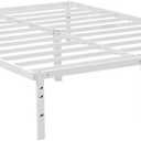 Mczan Full 14 Heavy Duty Steel Slat Platform Bed Frame with Storage Space Under Frame, No Box Spring Required, White