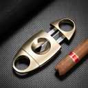 V-Cut Cigar Cutter, Stainless Steel Sharp Blade Cigar Guillotine Scissors for Men(Gold)