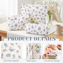 Paterr 3 Pcs Makeup Bag Quilted Cotton Cosmetic Pouch Set Cute Bow Floral Coquette Aesthetic Preppy Makeup Skincare Bag Travel Toiletry Bags for Women Valentine's Gift(Floral,Vintage Color)