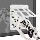 Enjoying Dog Door for Screen Doors, Passage Opening 11.2" x 14.4", Access Freely, Magnetic Swing Flap, Large Pet Door for Sliding Screen Doors, Lockable, White