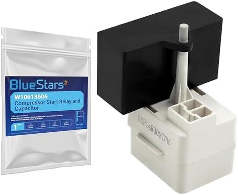 BlueStars New Upgraded W10613606 Refrigerator Compressor Start Relay and Capacitor - Compatible with Whirlpool KitchenAid Kenmore Refrigerators - Replaces W10416065 PS8746522 67003186