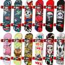 Finger Skateboards for Kids Set of 12, Mini Skateboard Fingerboards 12 Pieces Finger Toys Pack, Gifts for Kids Children Finger Skater