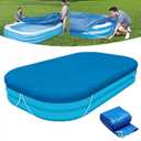 Rectangle Pool Cover, Fits 120 in x 72 in Inflatable Rectangle Swimming Pool Cover, Inflatable Pool Cover, Keep Warm dust-Proof Frame Pool Cover for Outdoor Paddling Family Pools