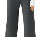 Womens Wide Leg Yoga Pants Casual Work Dress Pants Lounge Sweatpants High Waist Comfy Loose Trousers with Pockets (Small, Grey)