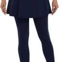 LouKeith Skirted Leggings for Women Athletic Skirt with Leggings Tennis Skirt Yoga Running Golf Skirts with 4 Pockets (Blue, M)