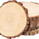 ilauke Wood Slices for Centerpieces, 6Pcs Large Unfinished Wood Slices 7-8 Inches Round Wooden Circle with Tree Bark, Wooden Discs for DIY Painting Crafts, Weddings Centerpieces Decor