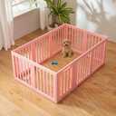 Cozy-Picket Dog Playpen Indoor Deco Pen, 24" H, Pink, 10 Panels