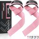 SKDK Cotton Hard Pull Wrist Lifting Straps Grips Band-Deadlift Straps with Neoprene Cushioned Wrist Padded and Anti-Skid Silicone - for Weightlifting, Bodybuilding, Xfit, Strength Training