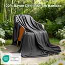 AmyHomie Cooling Blanket, 100% Rayon Derived from Bamboo, Cool Summer Blanket for Hot Sleepers, Soft Comfy Lightweight Blankets for All Seasons(Dark Gray, 7991in)
