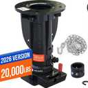 Fifth Wheel to Gooseneck Cushioned Trailer Hitch Adapter - 12" to 16" Adjustable Height Converter Gooseneck Trailer Hitch Adapter (Black)