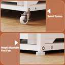 VEDECASA Mobile High Printer Stand with Power Outlet Charging Plugs USB Port Office Storage Shelf Includes Computer Tower CPU Stand Holder with Wheel (White)