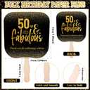 Geelin 25 Pcs 50th Birthday Party Favors for Guests Bulk Thank You Paper Fans with Handle 50 Birthday Anniversary Souvenir Gifts Bulk 50 Themed Party Supplies