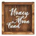 Juvale Honeymoon Fund Box Wedding Decorations for Reception - 7 x 7 Inch Wooden Rustic Wedding Card Box