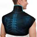 Comfytemp Large Ice Pack for Neck Shoulders Upper Back Pain Relief with Straps, Reusable Gel Ice Wrap Hot Cold Compress Therapy Recovery for Upper Back, Cervical Injuries, Rotator Cuff (Large, Black)