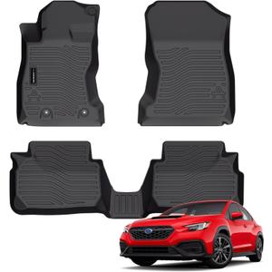 Auxko All Weather Floor Mats Fit for Subaru WRX 2022-2024 2025 TPE Rubber Liners WRX Accessories Set All Season Guard Odorless Anti-Slip Floor Mats