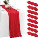 8 Pack Red Cheesecloth Table Runners 20x120 Inch Gauze Table Runner 10FT Easter Cheese Cloth Table Runner Rustic Sheer Runner for Wedding Baby Shower Birthday Party Table Decor