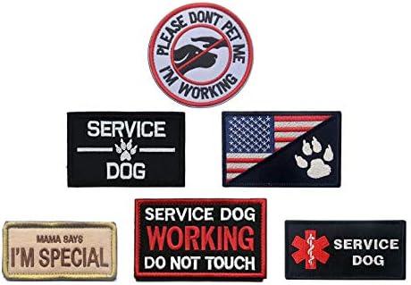 Antrix 6 Pieces Service Dog Patch for Dog Vest, Removable Working Training K9 Police Dog Patches Hook & Loop Dog Patch for Medium and Large Dogs Vests Dogs Harnesses Dogs Collar