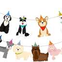 Dog Birthday Banner Sign Dog Themed Party Decorations Cute Puppy Garlands Decorations for Kids Boys Girls Birthday Backdrop Decor Pet Puppy Party Supplies