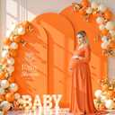 (7.2FT, 6.6FT, 6FT) Wedding Arch Cover Set of 3 Orange Spandex Fitted Arch Cover for Round Top Chiara Backdrop Stand Covers for Birthday Party Banquet Photo Background Decoration