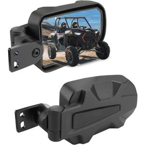 KEMIMOTO UTV Side Mirrors, Adjustable Surface Folding Aluminum Special Clamp Side View Mirrors Compatible with 2014-2023 Polaris RZR XP 900 1000 Turbo Trail UTV Bolt Mount Accessories #2881198