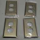 Wall Plate, Metal Duplex Outlet Covers, Light Switch Cover - Decorative Outlet Cover Plate Variety of 13 Styles: Decorator/Duplex/Toggle/Combo, Antique Brass (Single Duplex 4 Pack)