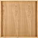 Mumufy 24 x 24'' Square Bamboo Large Serving Tray Platter Serving Tray with Handles Table Top Cheese Platter for Fruit Candy Coffee Dinner Kitchen Party Decorative Display(Wood Color)