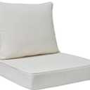 FUNHOME Outdoor Seat Cushion Set 24 x 24 x 4 Inch,Water Resistant Outdoor Chair Cushions for Patio Furniture,Thick Deep Seating Pads for Outside Chair Sofa Couch, Cream Beige