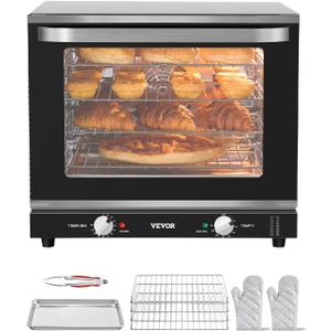 VEVOR Commercial Countertop Oven, 66L 4-Tier Toaster Ovens with Tempered Glass Door, Wire Racks Clip Tray Gloves, 2800W Electric Stainless Steel Baking Ovens for Restaurant Bakery (AC208~240V,60Hz)