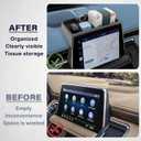 Center Console Dash Storage Tray Compatible with 2021 2022 2023 2024 GMC Yukon/Chevy Suburban/Tahoe Center Console Organizer Storage Box Interior Insert Accessories (Not for Denali)