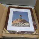 VCK 11x14 Picture Frames Brown 3 Pack, Wide Border Wood, Tempered Glass, Display 8x10 Poster Photo with Mat or 11 x 14 Without, for Home, Office, Gallery, Woodgrain Series, Wall Hanging