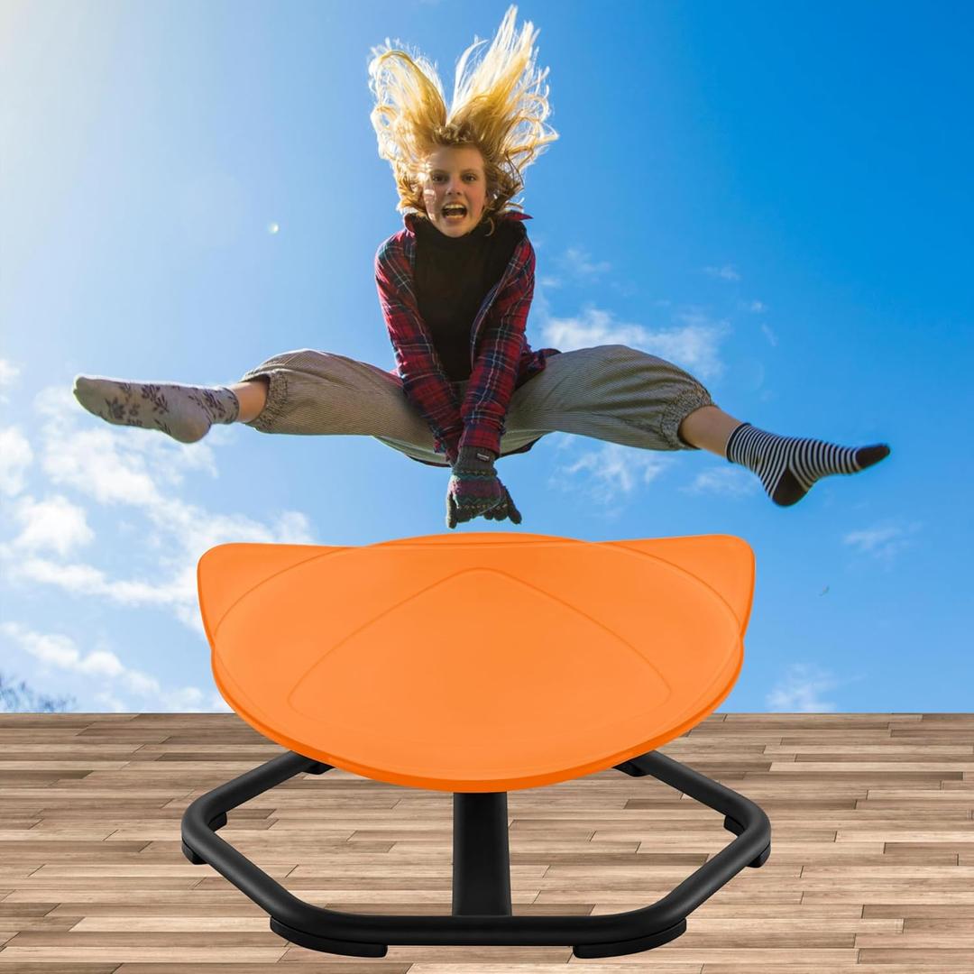Spinning Sensory Chair for Kids, Improves Focus and Concentration, Rainbow Orange Color