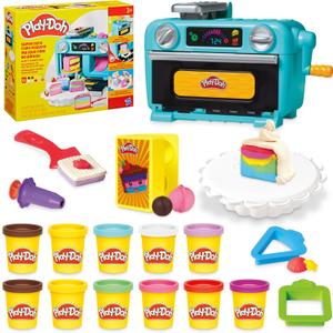 Play-Doh Super Slice Cake Playset, Toy Oven with Play Kitchen Accessories & 11 Modeling Compound Cans, Kids Arts & Crafts, Ages 3+