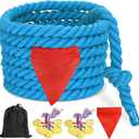 CWLAKON Tug of War Rope for Kids and Adults, Field Day Family Reunion Birthday Party Games, Outdoor Camping Picnic Backyard Carnival Games, Team Building Activities Play Set Climber Attachments Blue