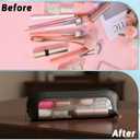 2PCS Clear Makeup Bag, Portable Small Clear Makeup Bag, Small PU Leather Waterproof Makeups Brush Bags with Zipper, Essential for Home and Travel (Apricot Black)