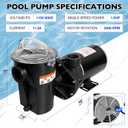 Pool Pump 1.5 HP Replacement for Hayward PowerFlo LX Series W3SP1580X15, Above Ground Swimming Pool Pump Motor Single Speed 115V 48Y Frame