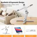 OMOTON LA10 360 Rotating Laptop Stand Riser for Desk, Ergonomic Foldable Computer Stand Adjustable Height Angles for Collaborative Work, Easy Storage Fit Macbooks,All Laptops up to 16 inches, Silver