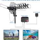 2026 Upgraded Outdoor TV Antenna for Smart TV,360 Omni-Directional Reception Long 150+ Miles Range Enhance VHF&UHF 4K Ready HDTV Antenna with Added Stability for Outdoor/Attic- 25ft RG6 Coax Cable
