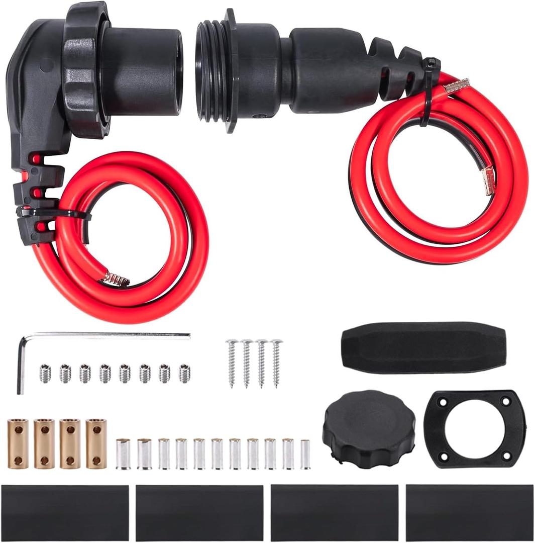 1865120 MKR-28 Trolling Motor Plug and Receptacle For Minn Kota Freshwater and Saltwater Marine Boat Battery Accessory 12V/24V/ 36V/48V Male Female Connector Socket Waterproof Heavy Duty 8AWG Rated