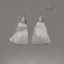 Fenghuangwu 2pcs Tassel Charms Polyester Key Tassels with Loop,DIY Handmade Craft Accessories of Home and Furniture Decoration (White)