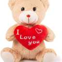 Stuffed Animal, 11 Inch Dog, Ideal for Gifts for Friend, bear with Red heart