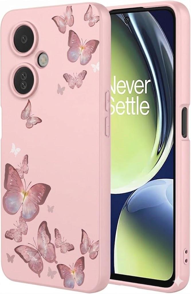for OnePlus Nord N30 5G Case, Soft TPU Silicone Phone Case for Girls & Women, Slim Rubber Flexible Protective Black Matte Phone Cover for OnePlus Nord N30 5G 2023 (Bigflower)