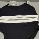 Tempt Me Women High Waisted Bikini Set Athletic Two Piece Swimsuits Sporty High Cut Bathing Suit with Scoop Neck, White Black, M