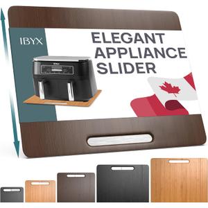 Ibyx Elegant Sliding Tray for Your Coffee Maker & Heavy Kitchen Appliances - Sturdy, Slides Easily from Under The Cabinet (Brown, 16" W x 13" D)