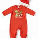 Shejingb Baby Girl Christmas Outfit Newborn Gingerbread Romper Dress Fleece Princess Christmas Dresses Fall Winter Clothes, 3-6 m